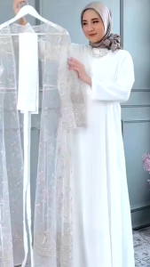 Syaqilla set dress wanita wedding gamis pesta kondangan dress kondangan ceruty babydoll elegan anggun cod Muslim Mewah Lebaran Dewasa Syari Remaja Ibu