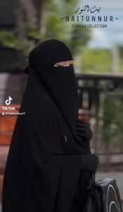 นิกอบ-ผ้าปิดหน้า 1 ชั้นผ้าอาบาย่า รุ่นขอบตาปกติ