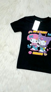 baju atasan kaos anak perempuan gambar my melody kuromi umur 1-10tahun
