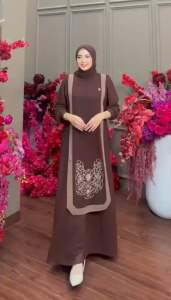 Irha Dress Wanita / Dress Pesta Lebaran Wanita Bahan Arabian Silk Rubiya LD 120 cm muat hingga BB 80kg