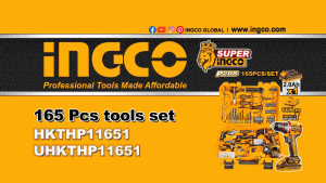 INGCO 20V IMPACT DRILL 66NM IN 166PCS TOOL KIT SET HKTHP41662