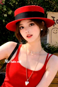Mũ nón fedora phớt cao bồi vành bằng cho nam và nữ