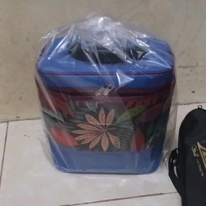 TAS TENONG PERSEGI BIRU UKURAN 10 LITER BERAS ONDANGAN FULL LAPISAN FULL BUSA EVA MOTIF RANDUM YA KK