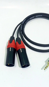 KABEL JACK AUX 3.5MM STEREO TO DUAL JEK XLR MALE CANARE PANJANG 1 METER 5 METER LENTUR TERLARIS