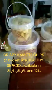CRISPY KAMOTE CHIPS / SWEET POTATO IN A BUCKET SIZE/ HEALTHY SNACKS /