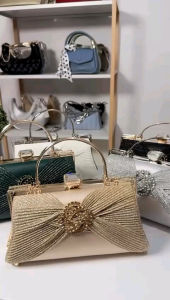 Tas Pesta MARTINA Embellished Crystal Box Clutch