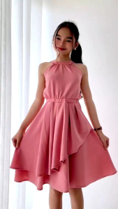 Kyian.ph Ruby Halter Dress 8-12yo RTW OOTD for kids girls PLAIN CREPE CASUAL ELEGANT FORMAL OUTFIT STYLISH FASHIONABLE