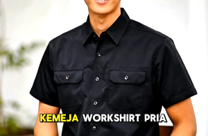Kemeja Kerja Pria Workshirt Lengan Pendek Kantong Depan Bahan Tebal Khaki Formal Casual