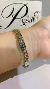 GELANG PERAK SILVER PELAT UKIR EMAS PUTIH 2024 ANTI LUNTUR