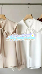 Naura blouse/atasan crep terbaru viral kekinian/busui friendly kerah serut banyak size (MLXL)