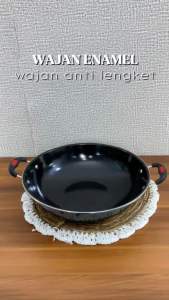 Wajan Enamel Penggorengan Kuping 34 Cm Anti Lengket Anti Karat COD