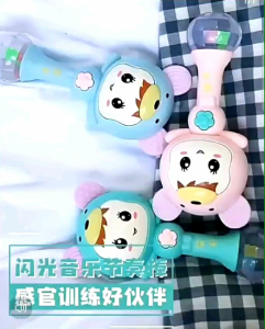 Mainan Bayi Tongkat Genggam Rattle Stick Dengan Musik dan Lampu / Mainan Bayi Tongkat Rattle / Teether Musik + Lampu Kelap Kelip YB31