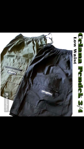 Celana Pendek 3/4 Bawah Lutut Dobel Mistak Cargo Resleting Jumbo Longgar Low Waist