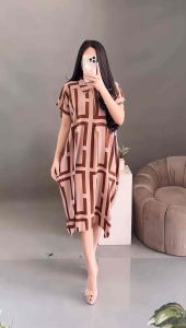 Daster salur kerah busui resleting depan bahan rayon - Dress wanita bumil katun