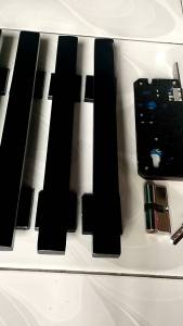 Terawet 4pcs+body kunci set cat powder coting 45cm handle pintu rumah gagang pintu full hitam stainless steel