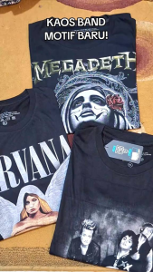 Kaos 100rb 7 Kaos Band Kaos Hitam Atasan pria wanita lengan pendek