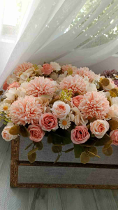 [Stock Clearance] Hello Bobo High Quality Crafted Artificial Flower Dry Mum Bush Multi Color Home Decor Hotel Office Shop Wedding Event Florist