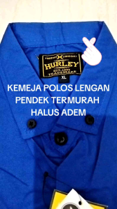 Kemeja Polos Katun Kerja Kantor Formal Lengan Pendek Pria