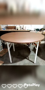 Meja D120/75 kaki besi model Lipat semi permanent