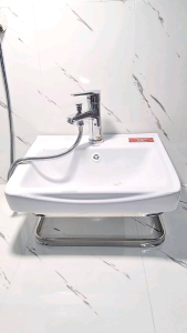 C501 chậu rửa mặt mini phủ nano chống bám bẩn có kèm giá inox vắt khăn sản phẩm chính hãng bảo hành 2 năm trên toàn quốc