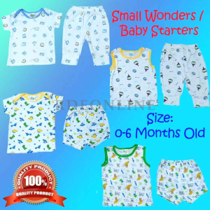Small Wonders Baby Terno Kids Pajama Shorts Tshirt Sando Newborn Boy Girl
