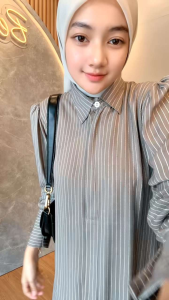 Emma Dress Rayon Twill || Dress Wanita Terbaru Stripped Long Dress Wanita Kekinian