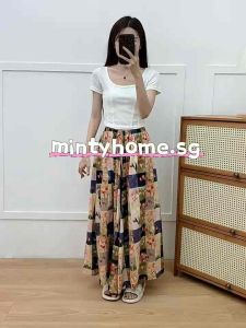 【📣SG Seller】🔥fast delivery🔥Long Summer Cooling womens Plus-size cotton and silk blend skirt-pants