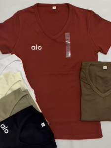 Plain Cotton Vneck V-neck Tshirt for ladies Tops for women