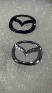emblem steering mazda tampal atas logo asal pnp hitam dan chrome