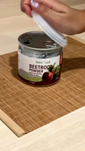 [แถมแก้วมินิเชค]ผงบีทรูท มีอย. แท้ ไม่ผสมแป้งและน้ำตาล แบรนด์ไร่พระจันทร์ ( MOONFARMS ผงบีทรูทแท้ บีทรูทสกัด บีทรูทผง บีทรูท Beetroot ) 66-2-01162-6-0055