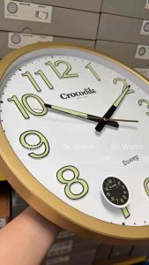⭐️CROCODILE | 40cm | CWL8807 | Quiet Sweep Second Wall Clock | Jam Dinding Besar | Luminous