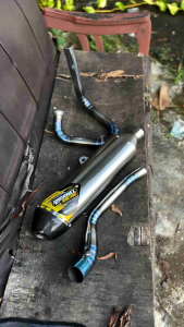 KNALPOT CRF KLX DTRACKER 150 RADAMEL RACING F4 NON BLUE ALA TITANIUM