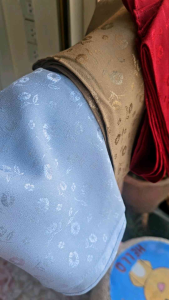 สไบเด็ก สไบการะเกด สไบลายดอกไม้ กว้าง 13นิ้ว ยาว 2.5เมตร