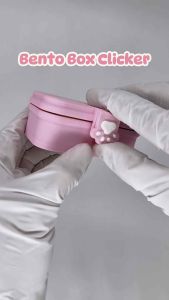 CLICK-ET! Cat Bento Box Clicker Desk Decor by Slycelab 3DPrinted Cute Fidget Toy Sushi Kitty Paw
