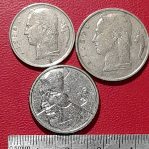 Koin Belgia Berkualitas Tinggi: Koleksi Kuno 3 Keping Campur BEKAS