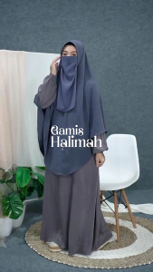 Gamis polos rayon Halimah hijab hayuri