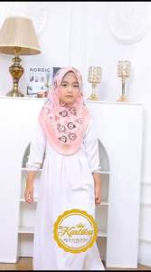 Hijab Instan Anak Bergo Ped Labubu Usia 4-10thn Ped Malay Lucu Cantik dan Premium