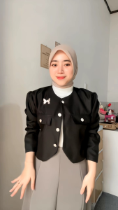 Blazer Crop Top Cardigan Wanita Terbaru Korean style