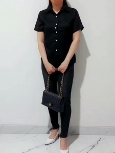 BLOUSE ATASAN KEMEJA WANITA LENGAN PENDEK STYLE KOREA