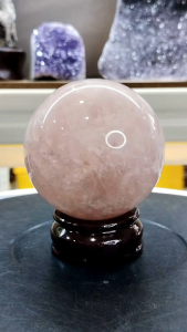 Natural Madagascar Rose Quartz Crystal Ball Ornament RQB025