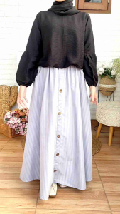 SKIRT ONLY PANJANG 92 & 95 ADA SAKU ROK ANAK TANGGUNG DAN REMAJA BAWAHAN ANAK PEREMPUAN SIMPEL CASUAL CANTIK ROK MELSA BY CUTETRIK WARNA ABU TUA