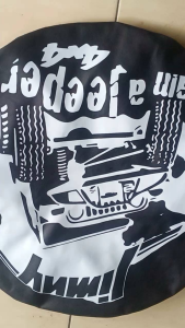 Tutup Ban Serep Jeep Wrangler Rubicon Bahan Kulit Sintetis Hitam Pekat