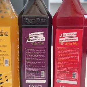 Combo 3 chai siro syrup nước cốt 1 chanh dây 1 dâu tây 1 dâu tằm mỗi chai 425ml