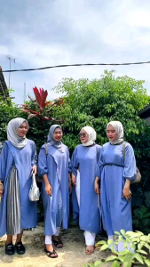 Tunik Lebaran Terbaru 2025 Outer Midi Oversize Flowy Premium Airflow