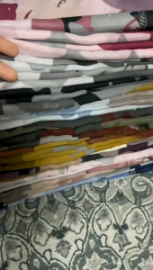 Tudung Bawal Corak Batu Tabur Curve Bidang 45