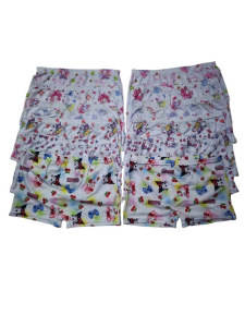 6pcs/12pcs Boyleg Kids Girls Short Underwear 2-9 Years Old White with Cartoon Game Characters Elastic Waistband