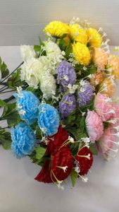 Dekorasi Bunga Palsu: Bunga Mawar Krisan Anyelir Buket Imitasi