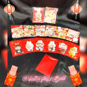 (6LEMBAR) ANGPAO LABUBU VIRAL  / ANG PAO IMLEK LABUBU / ANGPAU ANAK MOTIF LABUBU LUCU / AGL9712