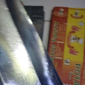 Kertas Wadah Kentang Spiral Bergambar Dilapis Foil