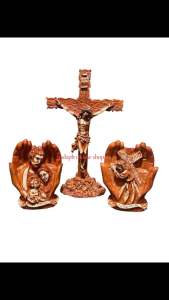 Hand Casted Resin Catholic Statue Altar Crucifix And Hand Statue Decoration